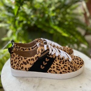 🆕 Jack Rogers Ainsley Leopard Calf-hair Sneaker